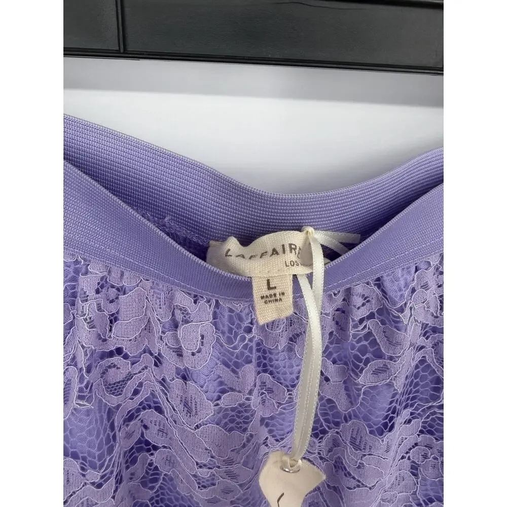 Fairycore Lavender Lace Maxi Skirt Romantic Cottagecore Flowy Large Croquette